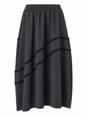 Grounded Asymmetrical Jersey Midi Skirt