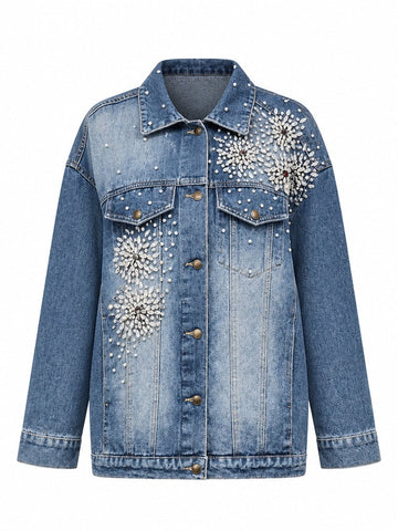 Worthy Diamond Embroidered Denim Jacket