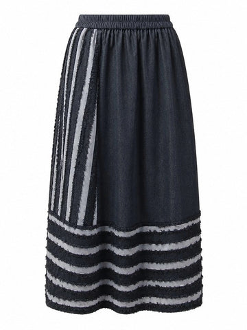Limitless Striped Cotton Midi Skirt