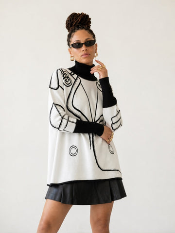 Audacious Printed Knitted Pullover