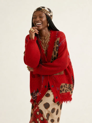 Wild Heart Leopard Knitted Cardigan