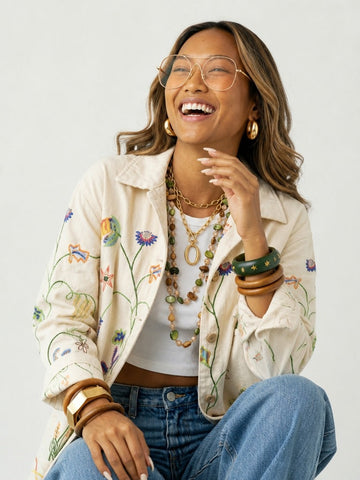 Wanderlust Embroidered Floral Jacket