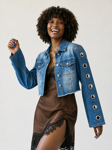 Audacious Eyelet Bell Sleeve Jacket