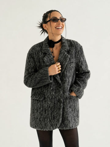 Grounded Grey Fluffy Jacket