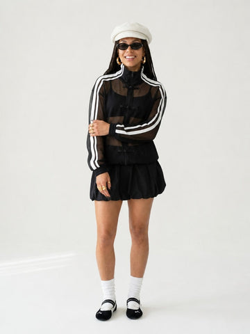 Audacious Mesh Striped Jacket