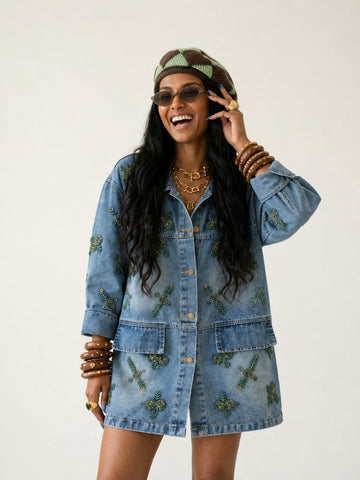 Adventurous Embroidered Denim Jacket