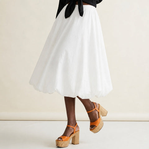 Graceful High Waist Midi Skirt
