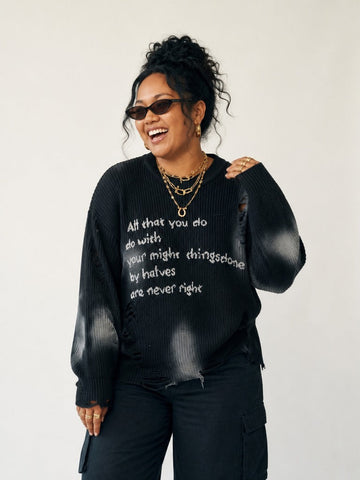 Unstoppable Ripped Knit Pullover