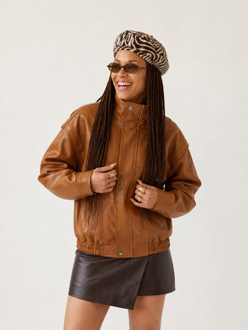 Audacious Oversized Faux Leather Jacket