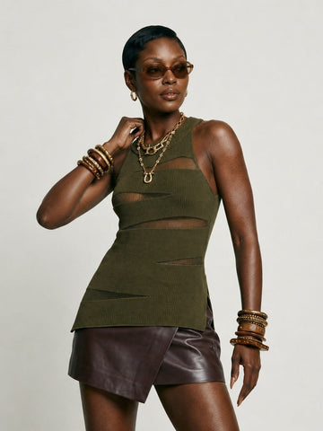 Audacious Sheer Knit Tank Top