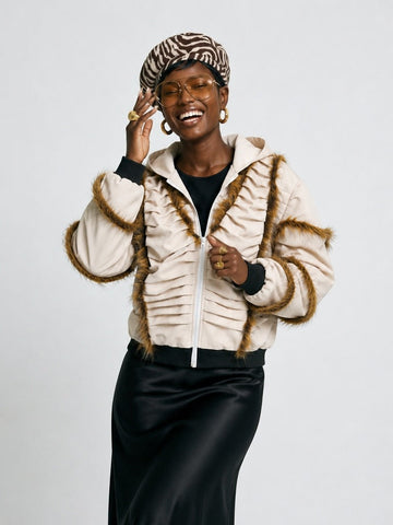 Wild Heart Pleated Faux Fur Jacket