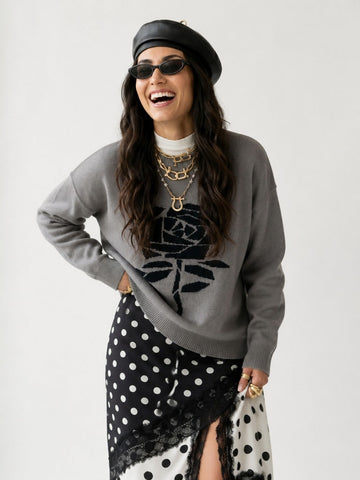Grounded Jacquard Oversized Pullover