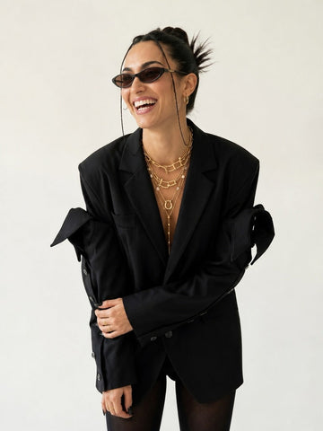 Audacious Detachable Sleeve Oversized Blazer