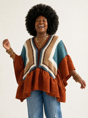 Vibrant Pleated Boho Top