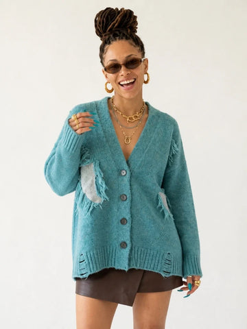Adventurous Distressed Knit Cardigan