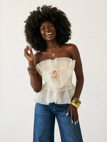 Elegant Ruffled Gauze Camisole