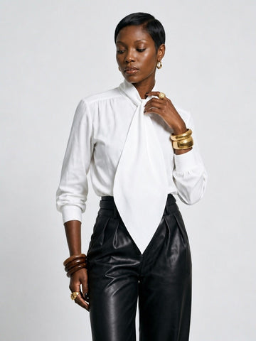 Elegant Statement Tie Blouse