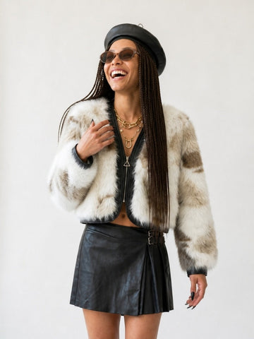 Fierce Faux Fur Cropped Jacket