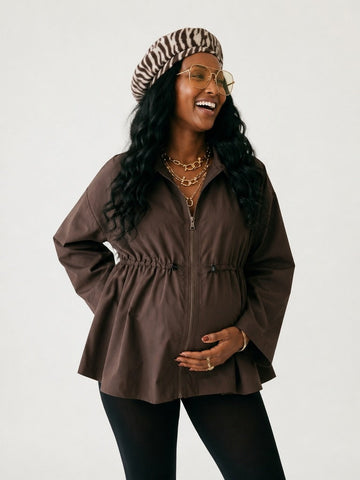 Confident Pleated Drawstring Blouse