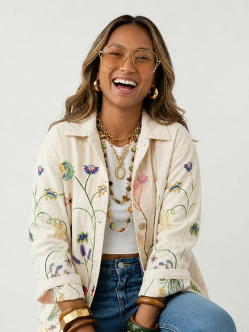 Wanderlust Embroidered Floral Jacket