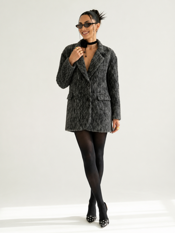 Grounded Grey Fluffy Jacket