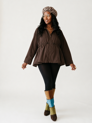 Confident Pleated Drawstring Blouse