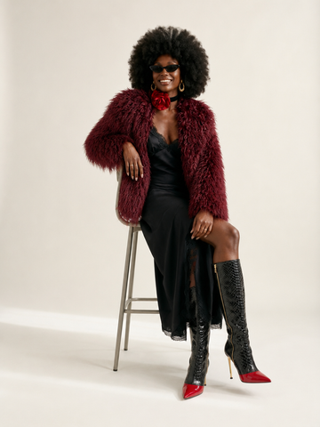 Confident Faux Fur Notched Coat