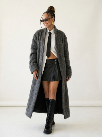Grounded Oversized Wool Maxi Coat