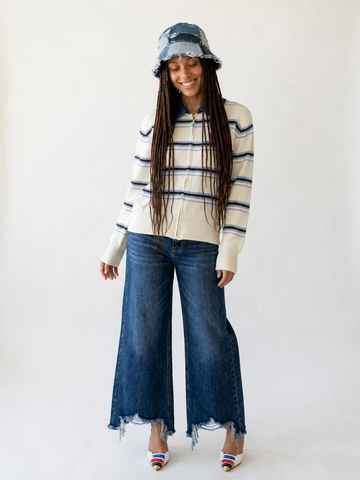 Free Spirit Striped Knit Cardigan