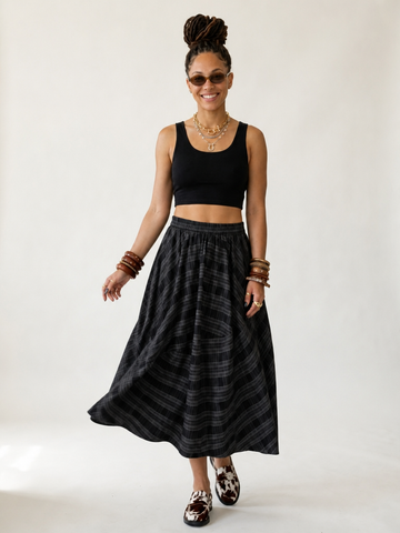 Audacious Plaid Spliced A-Line Skirt