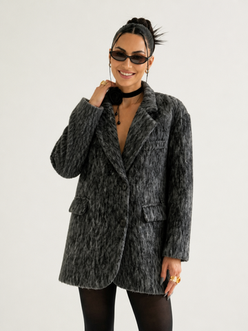 Grounded Grey Fluffy Jacket