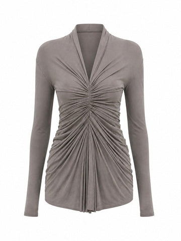 Grounded Ruched Slim Top