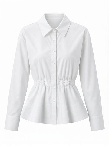 Elegant Ruched Peplum Blouse