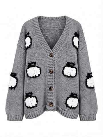 Unique Jacquard Knit Cardigan