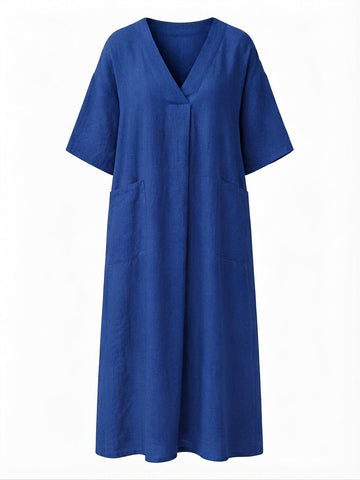 Grounded Cotton Linen Maxi Dress