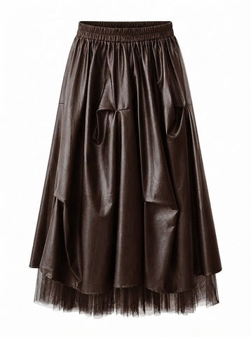 Unstoppable Pleated Mesh Maxi Skirt