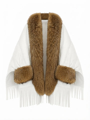 Untamed Fur Fringe Down Cloak