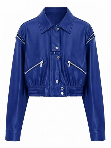 Fierce Faux Leather Cropped Jacket
