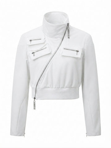 Daring Cropped Motorcycle Jacket