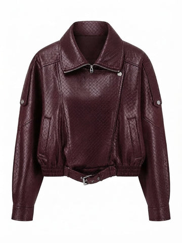 Audacious Diamond PU Leather Jacket