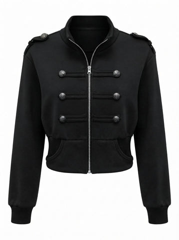 Audacious Cropped Epaulet Jacket