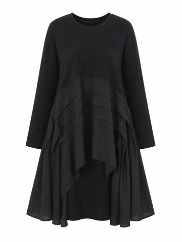 Grounded Pleated Midi Dress
