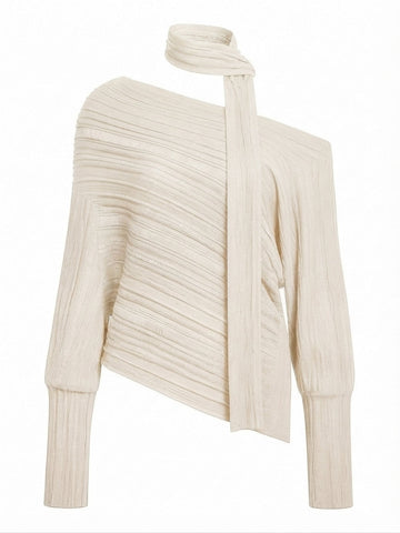 Confident Asymmetrical Knit Blouse