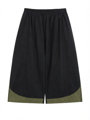 Grounded Coffee Colorblock Wide Leg Trousers