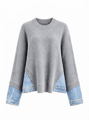 Audacious Denim Patchwork Sweater