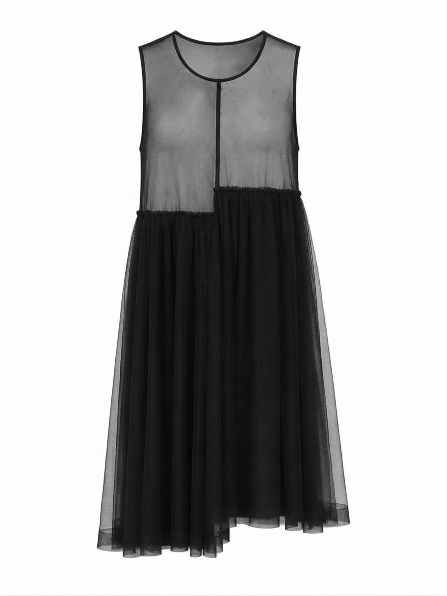 Ethereal Mesh Layered Midi Dress
