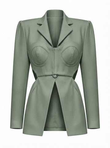Audacious Cutout Long Blazer