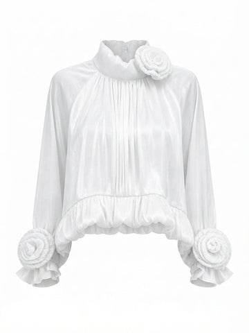 Elegant Ruffled Floral Blouse