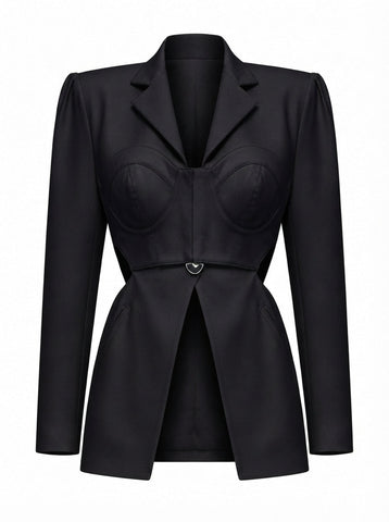 Audacious Cutout Long Blazer