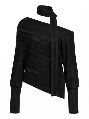 Confident Asymmetrical Knit Blouse